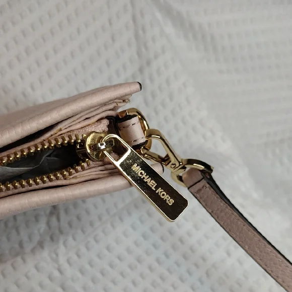 Michael Kors Powder Blush Large Triple Gussett Crossbody Bag Genuine Leather - Picture 8 of 11